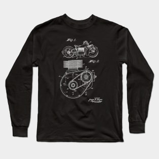 Motorcycle Shaft Drive Vintage Patent Drawing Long Sleeve T-Shirt